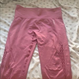 large pink gym shark leggings